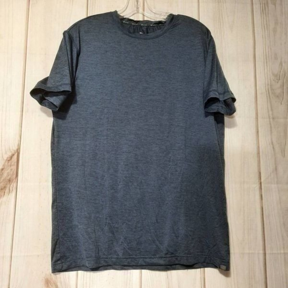 Gaiam Mens Activewear T-Shirt Heathered Charcoal Grey Performance Top Size M